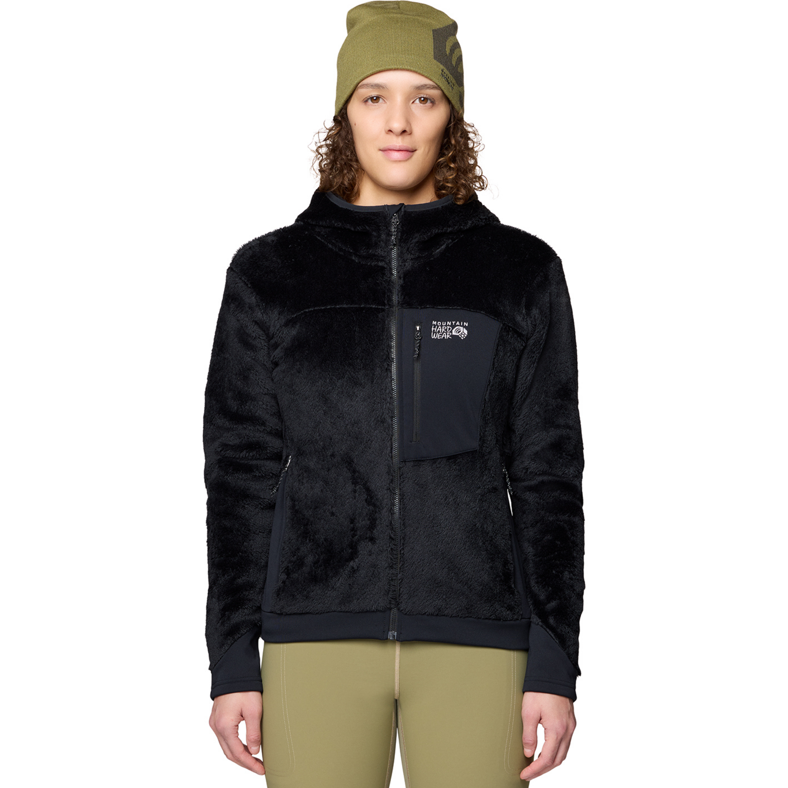Mountain Hardwear W Polartec® High Loft™ Hooded Jacket in SCHWARZ