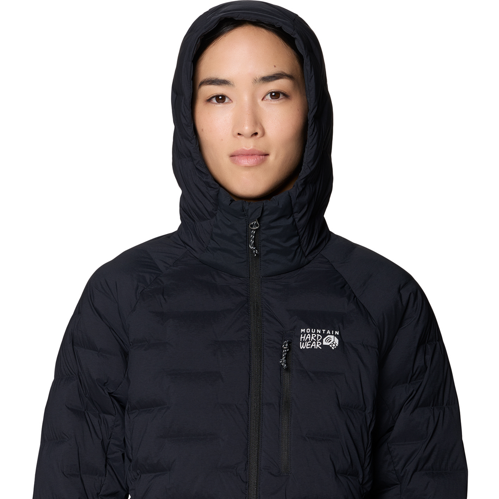 Mountain Hardwear W Stretchdown™ Hooded Jacket in SCHWARZ