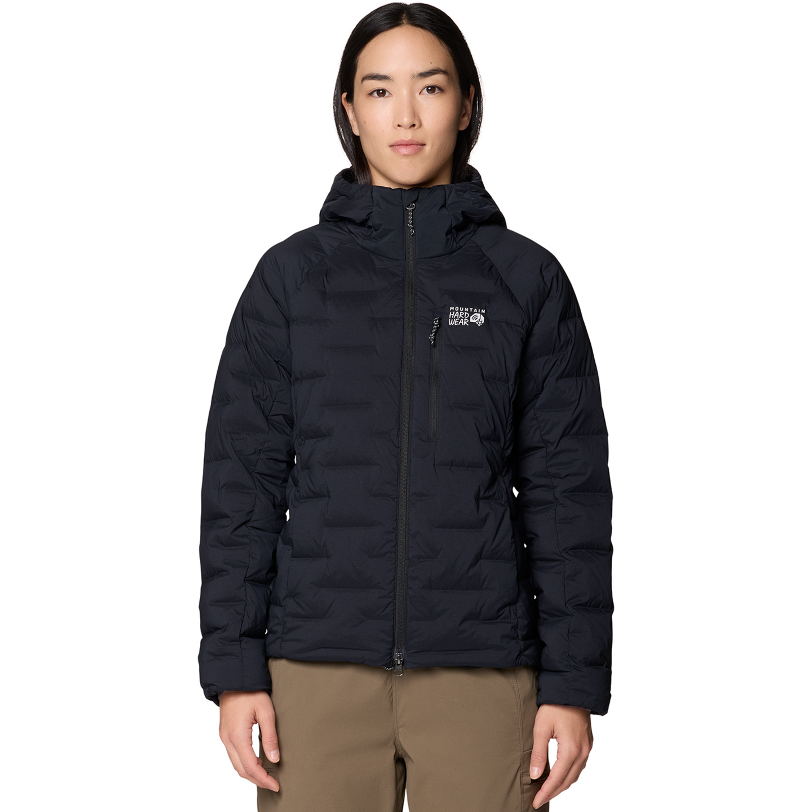 Mountain Hardwear W Stretchdown™ Hooded Jacket in SCHWARZ