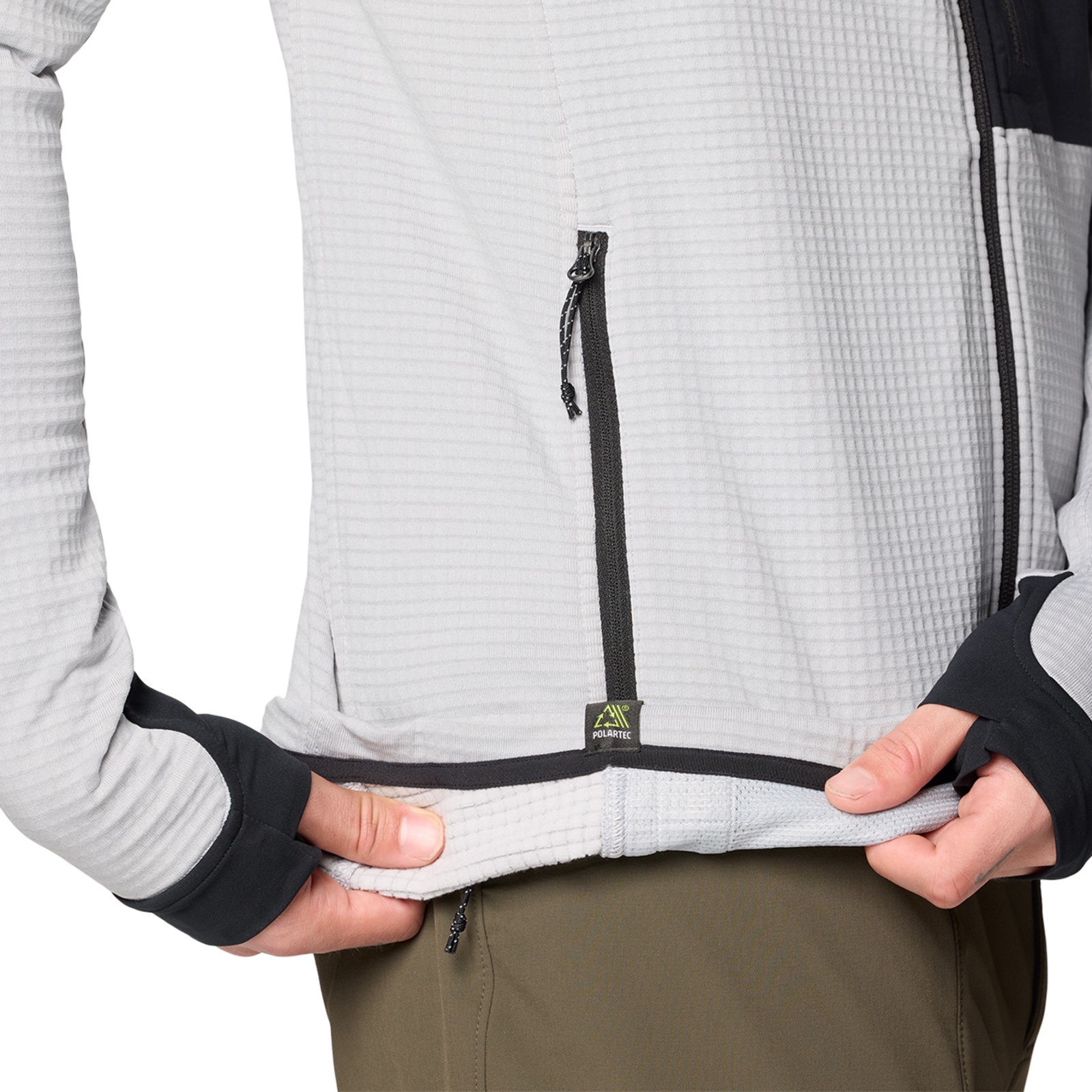 Mountain Hardwear M Polartec® Power Grid™ Full Zip Hoody in GRAU