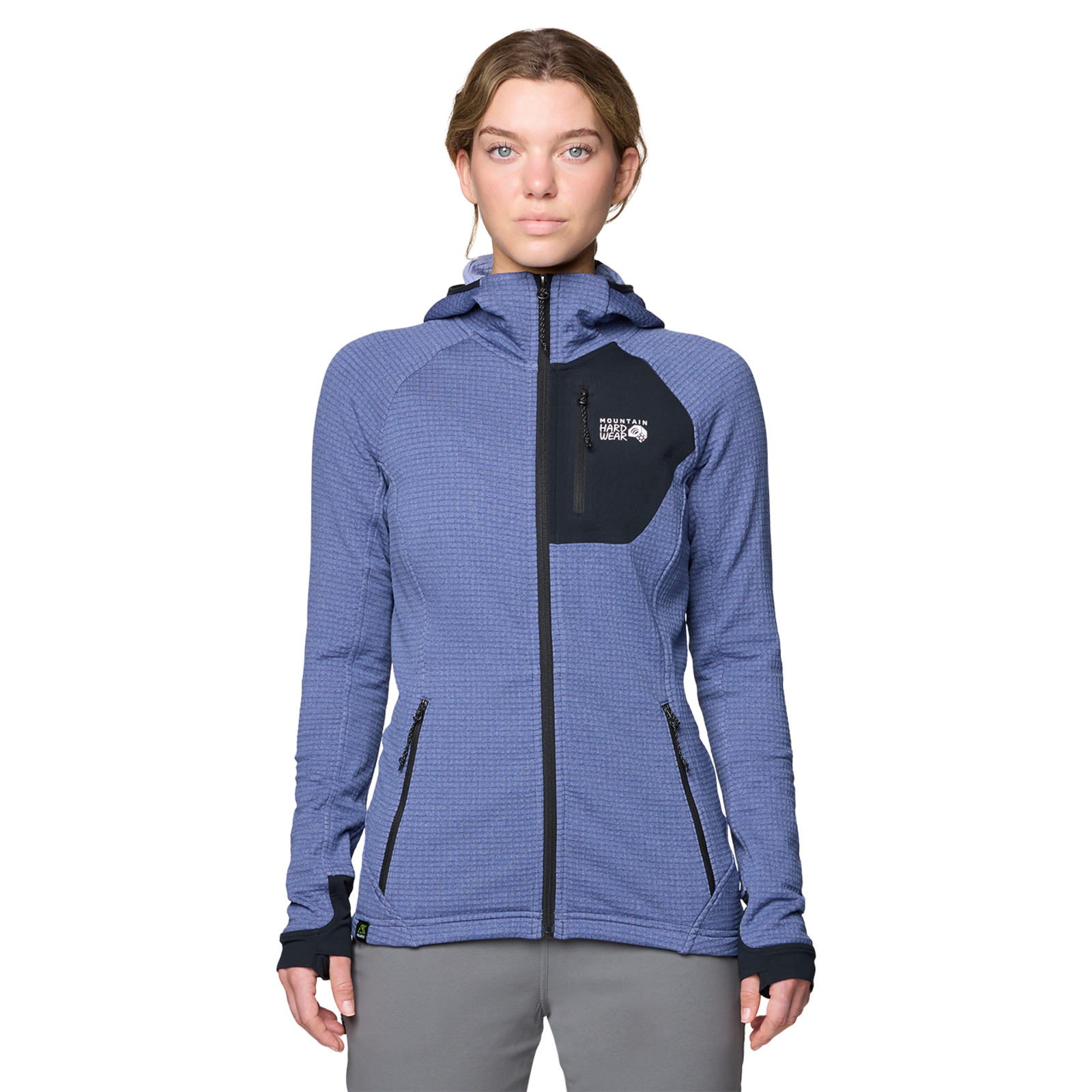 Mountain Hardwear W Polartec® Power Grid™ Full Zip Hoody in BLAU