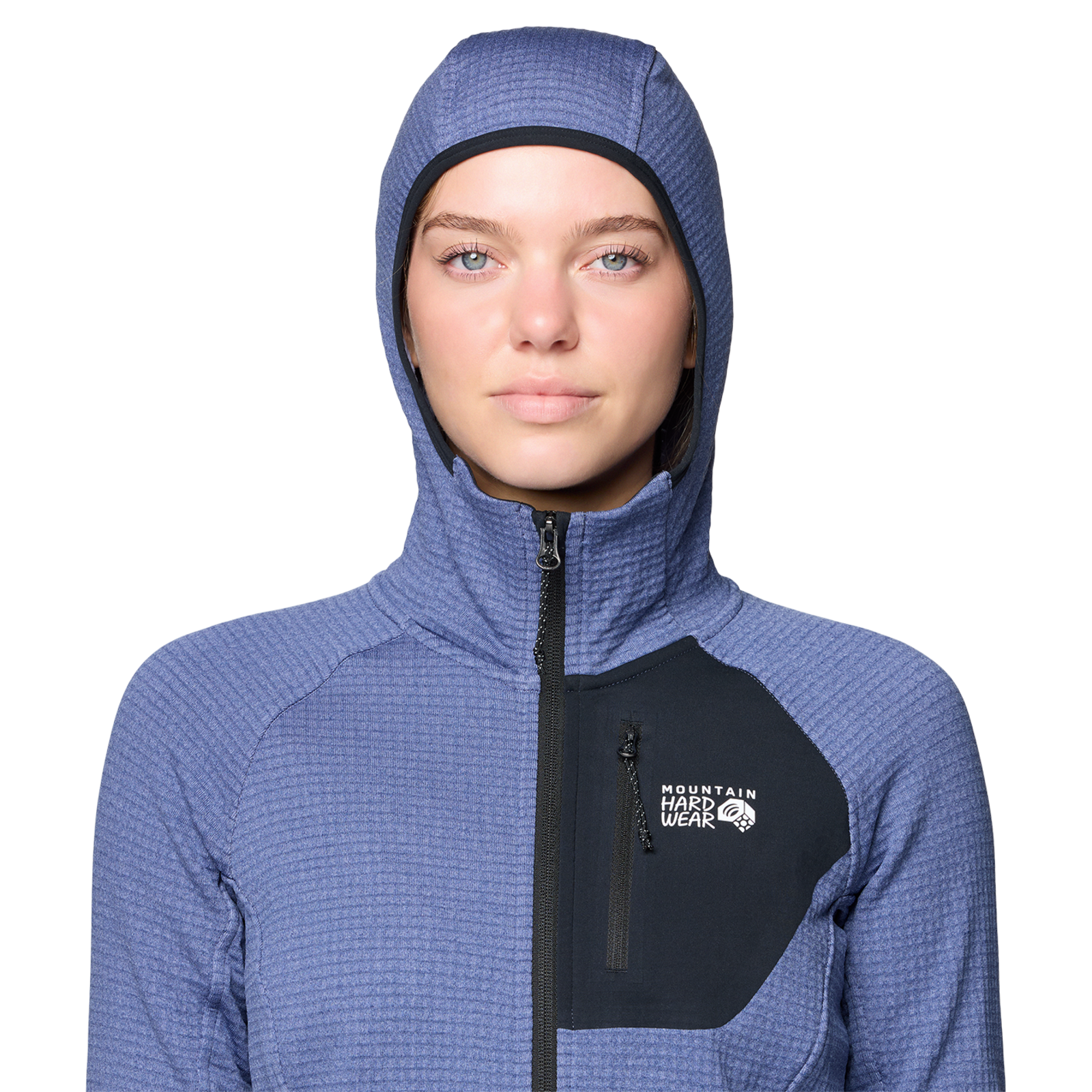 Mountain Hardwear W Polartec® Power Grid™ Full Zip Hoody in BLAU