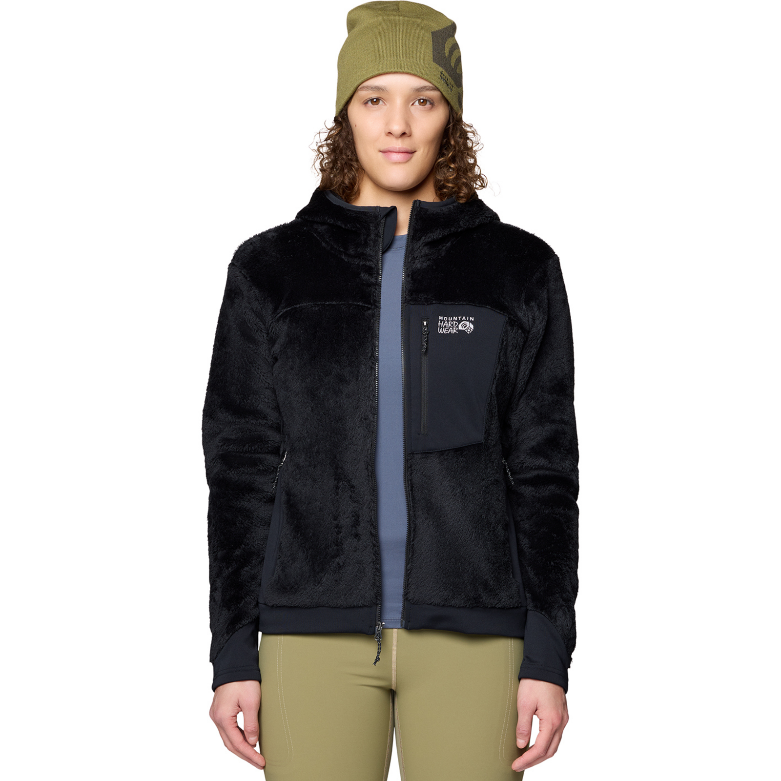 Mountain Hardwear W Polartec® High Loft™ Hooded Jacket in SCHWARZ